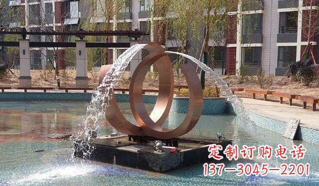 桂林高贵典雅的不锈钢喷泉雕塑