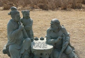 桂林八仙下棋铜雕塑