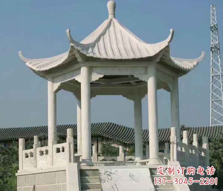 桂林公园大理石六角石雕凉亭 (3)