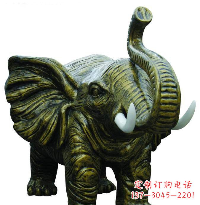 桂林公园大象动物铜雕