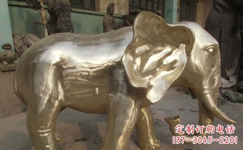 桂林公园大象动物铜雕_2