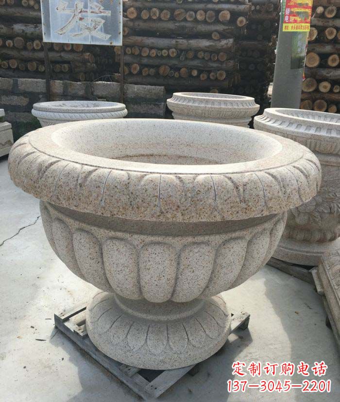 桂林高质量大理石花盆石雕