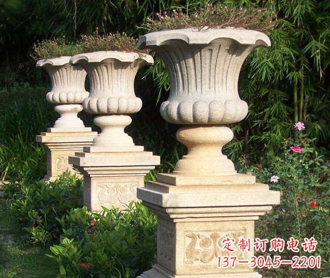 桂林高质量大理石花盆石雕