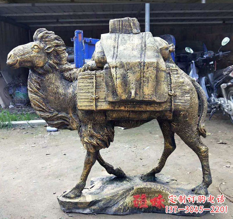 桂林新颖华丽的骆驼铜雕定制