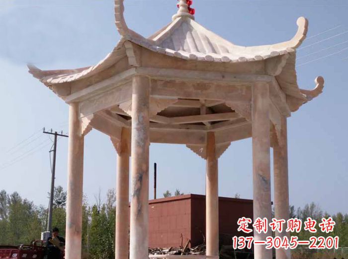 桂林红六角凉亭雕塑