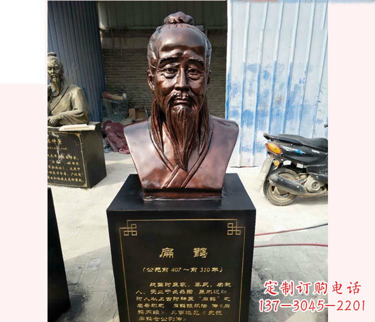 桂林古代名医扁鹊胸像铜雕