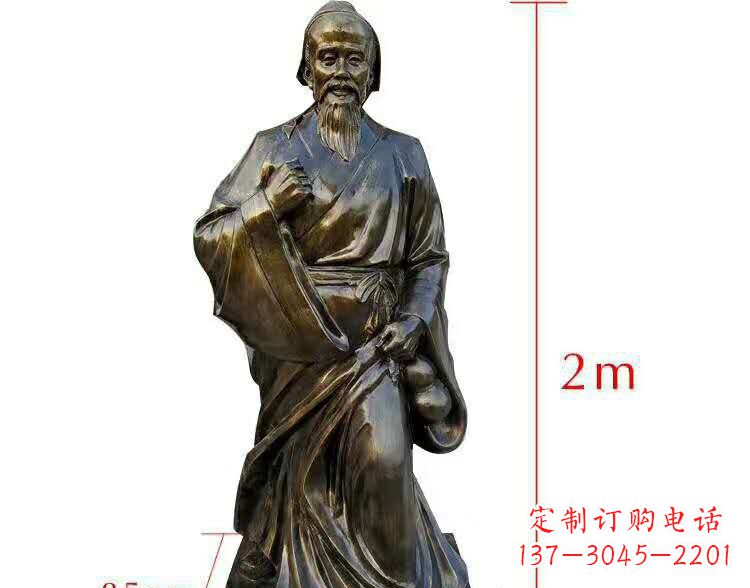 桂林古代名医华佗铜雕