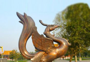 桂林纯铜铸造的四灵之朱雀雕塑