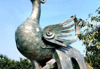 桂林公园园林朱雀铜雕景观雕塑