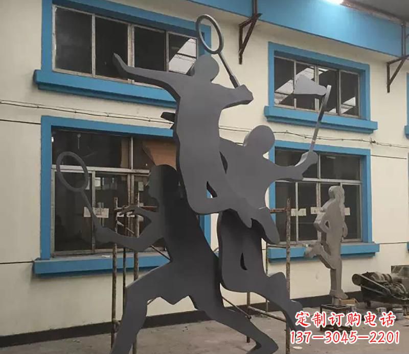 桂林不锈钢羽毛球运动雕塑
