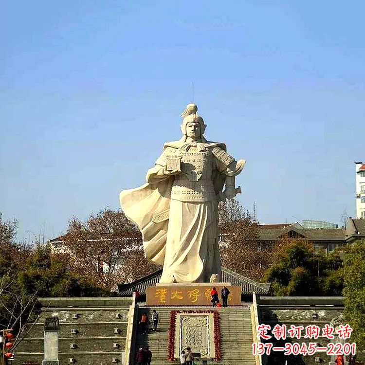 桂林韩信拜将景观石雕塑-景区历史名人西汉著名军事家雕像