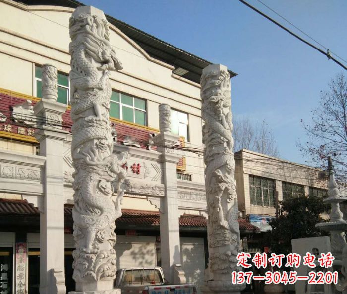 桂林景区大理石龙柱石雕 (2)