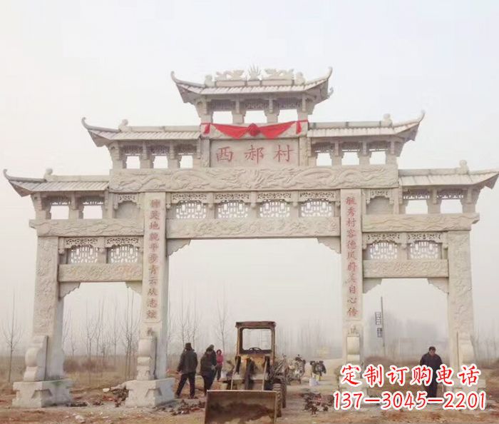桂林高品质三门牌坊石雕