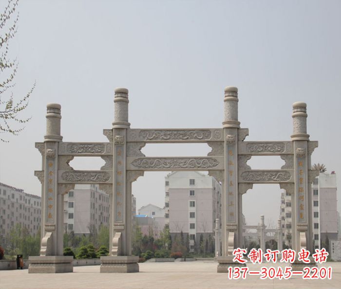 桂林上中领雕塑:牌坊石雕定制