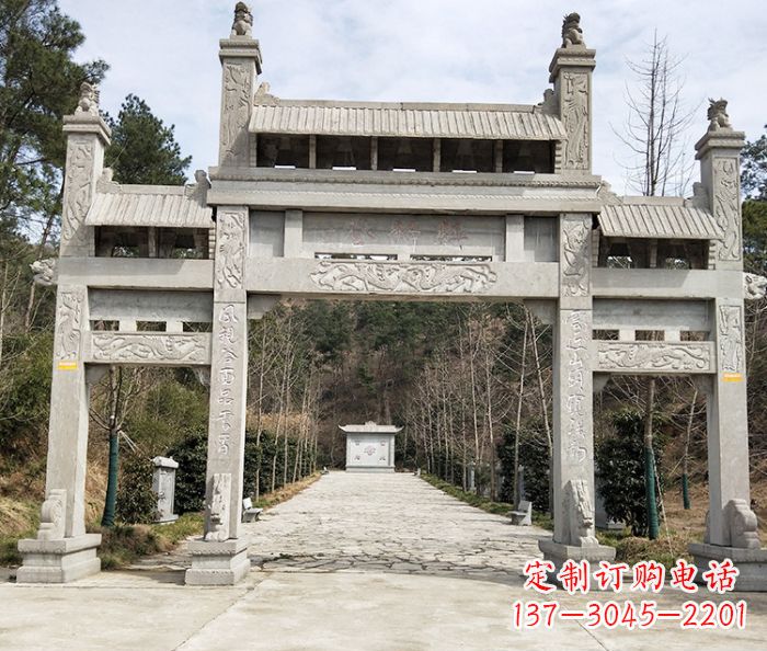 桂林中领雕塑定制牌坊石雕