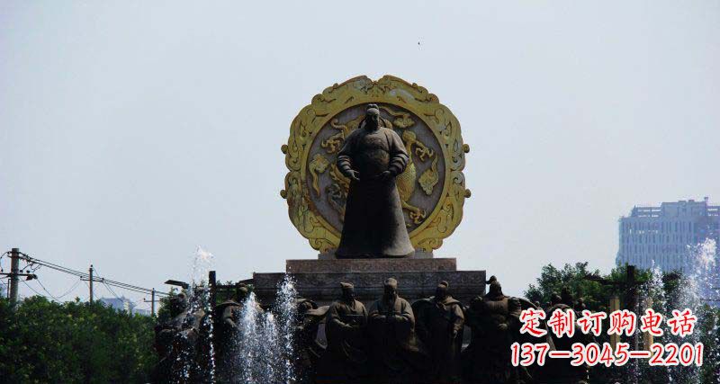 桂林李世民古代名人铜雕