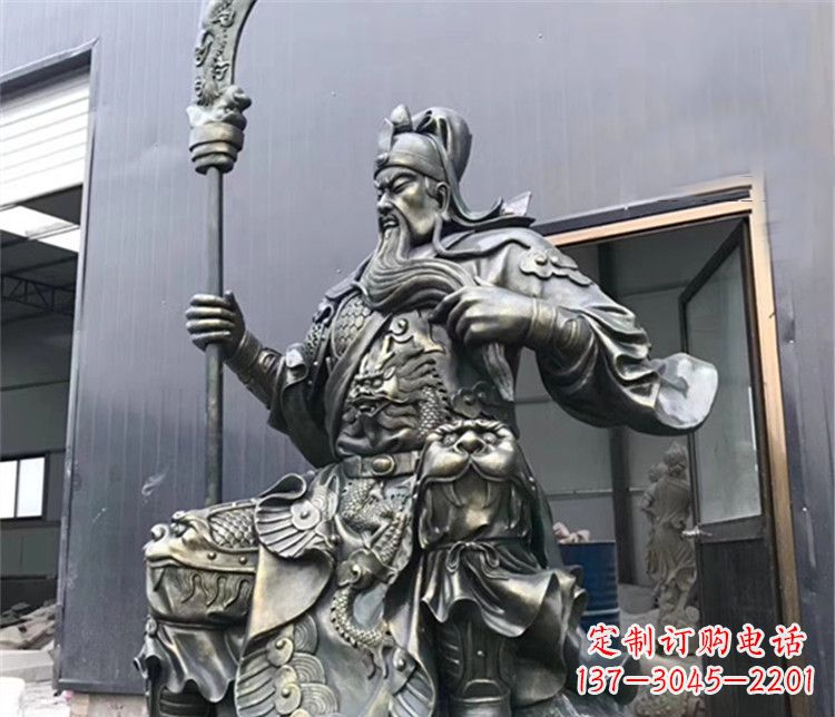 桂林拿刀的武财神关公铜雕