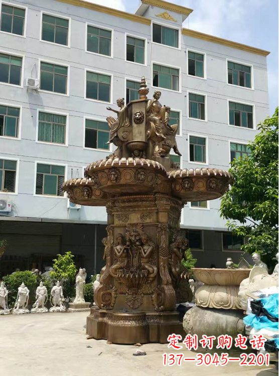桂林欣赏动态的铜喷泉雕塑