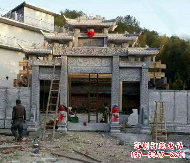 桂林三门仿古石雕牌坊打造质感升级的精致建筑