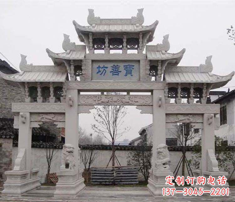 桂林领雕塑:精美石牌坊石雕艺术品