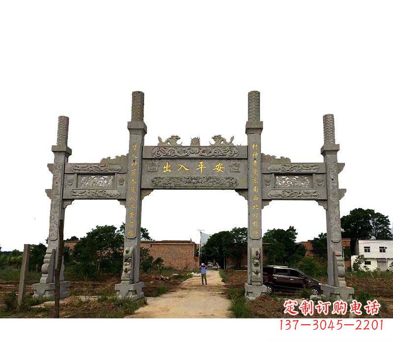 桂林三门牌坊石雕——传承古文化风韵