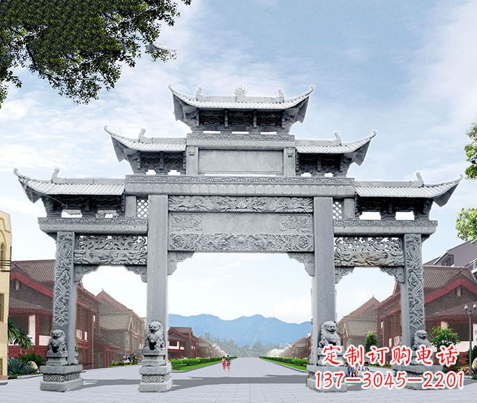桂林高品质牌坊石雕,为您量身定制