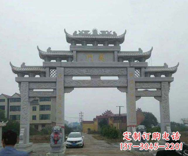 桂林三门五楼仿古牌坊石雕