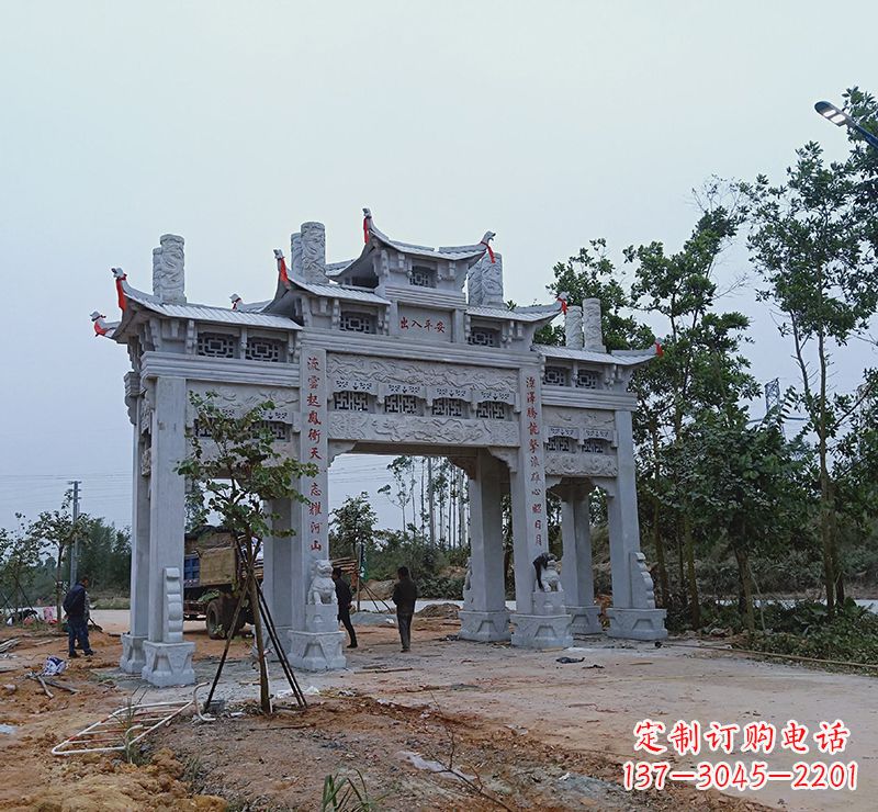 桂林领雕塑专业定制仿古牌坊雕塑,拥有多年专业…