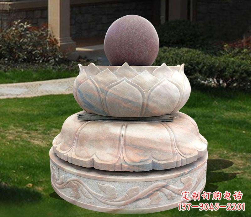 桂林石雕小区风水球雕塑