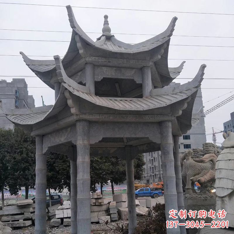 桂林双层八角石雕凉亭