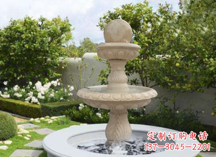 桂林双层风水球喷泉别墅石雕