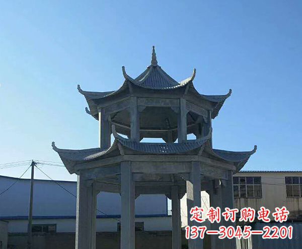桂林双层仿古石凉亭石雕_1