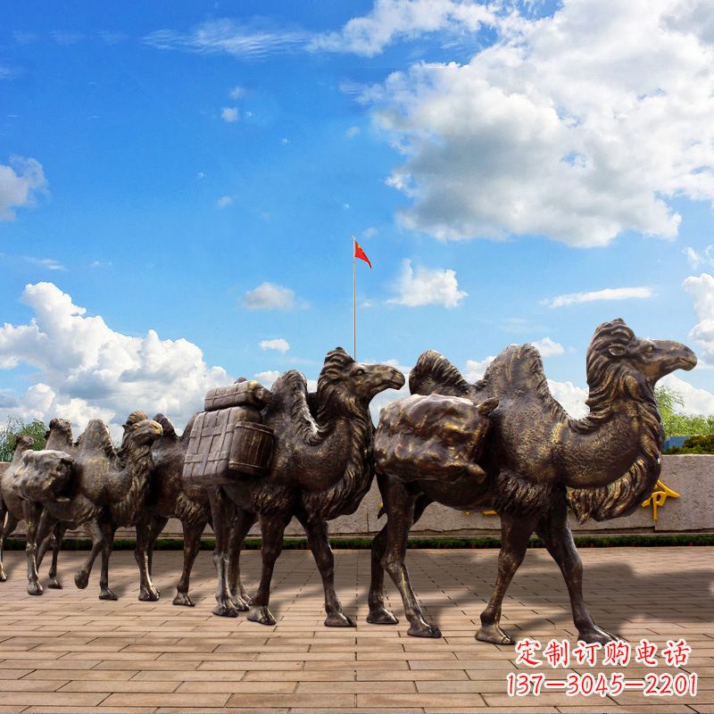 桂林丝绸之路骆驼队仿铜景观雕塑