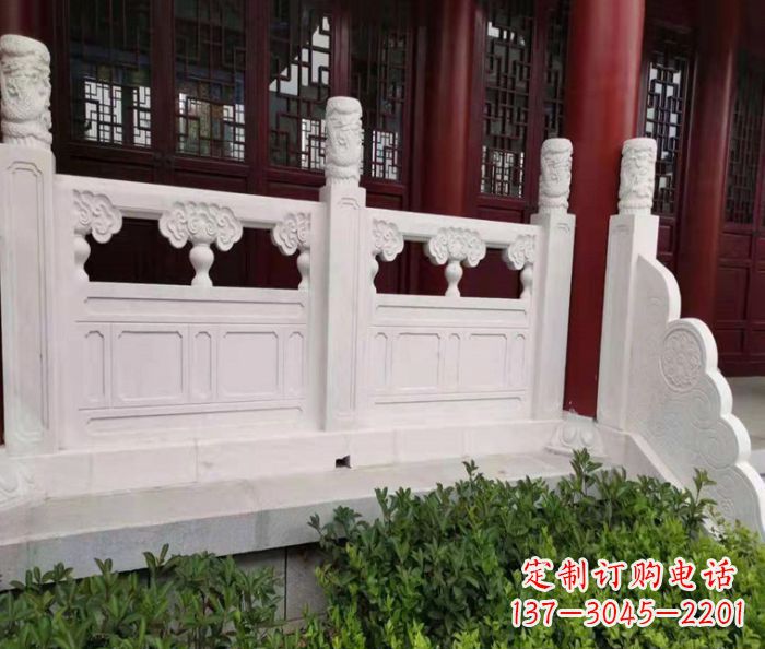 桂林寺庙景观汉白玉石浮雕栏板 (3)