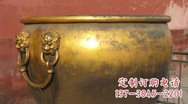 桂林寺庙水缸铜雕 (2)