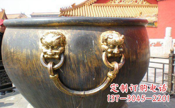 桂林寺庙水缸铜雕 (3)