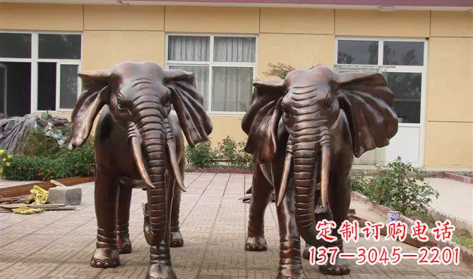 桂林铜雕大象公司门口动物雕塑