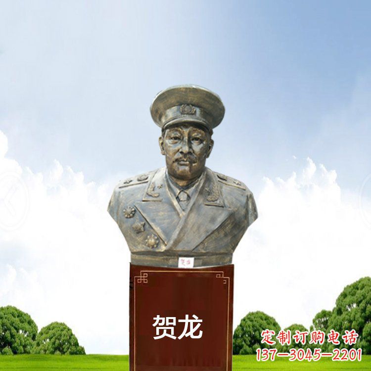 桂林铜雕贺龙头像