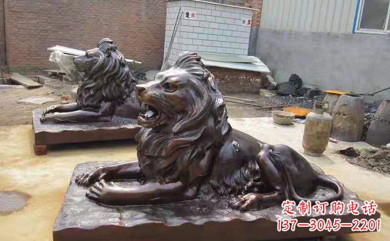 桂林铜雕狮子户外摆件镇宅动物雕塑