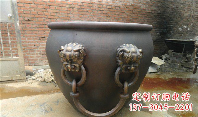 桂林铜雕水缸寺庙景观雕塑_2