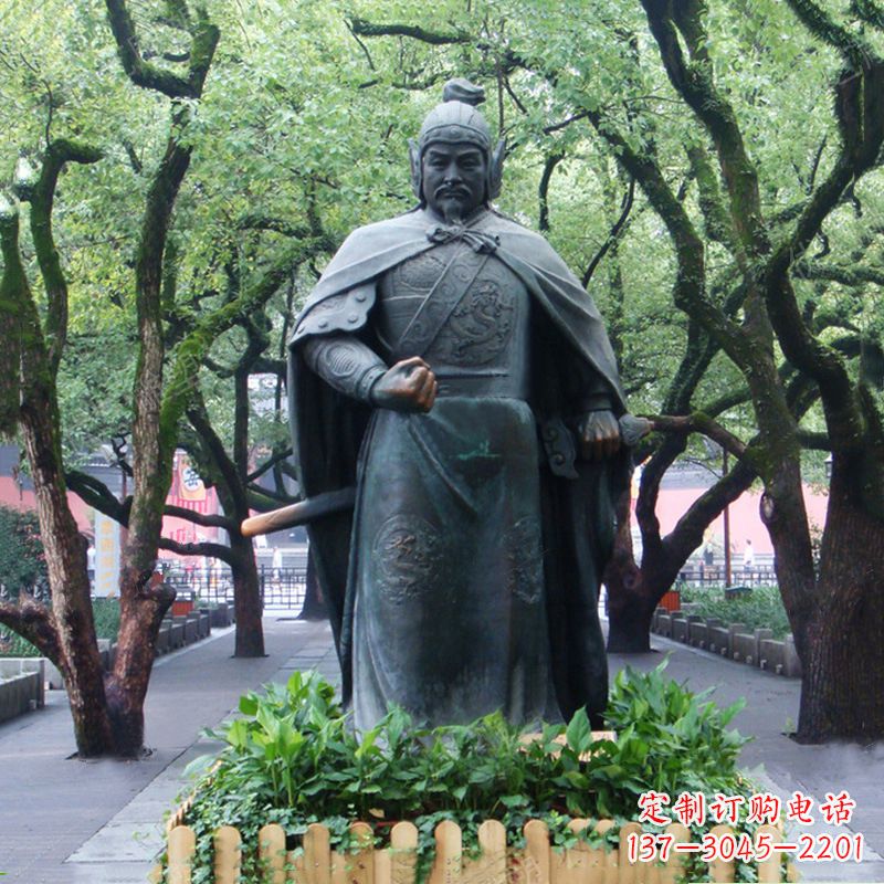 桂林铜雕岳飞雕塑-公园园林历史名人中国古代民族英雄人物雕像
