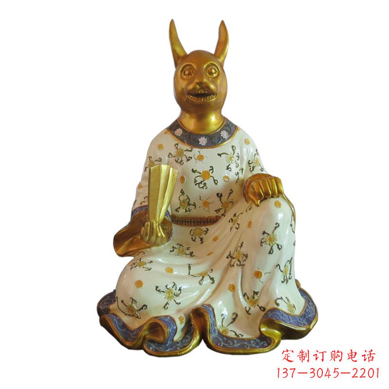 桂林兔-玻璃钢彩绘生肖雕塑