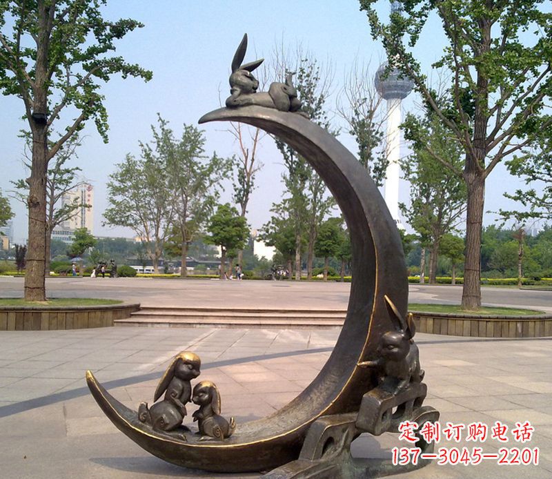 桂林兔子铜雕