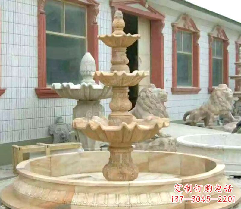 桂林晚霞红大型喷泉石雕 (3)