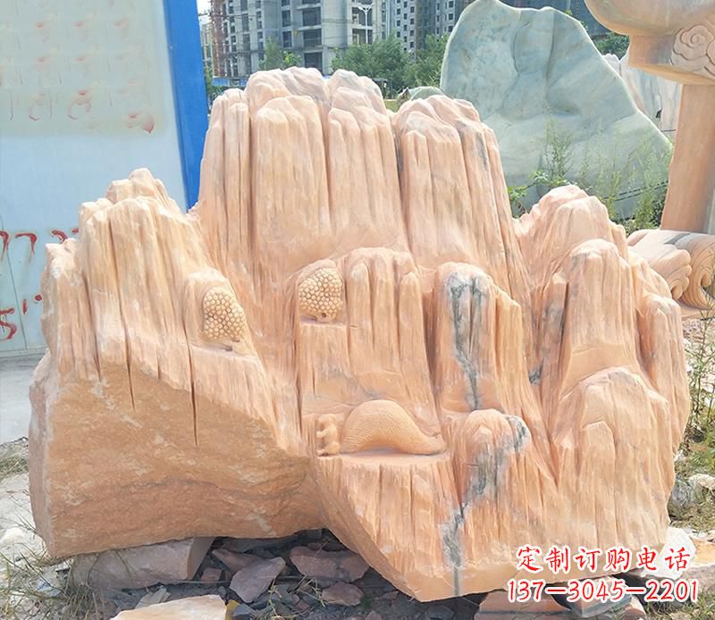 桂林晚霞红景观假山雕塑