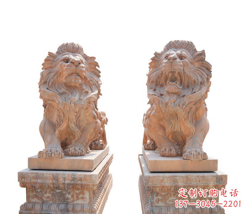 桂林晚霞红欧式狮子雕塑
