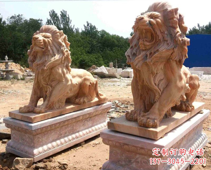 桂林晚霞红欧式狮子雕塑222