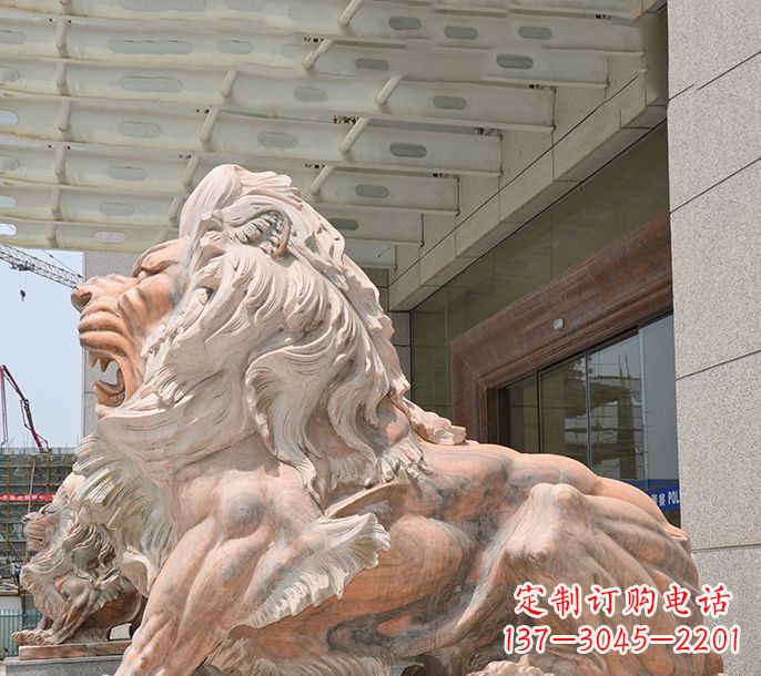 桂林晚霞红欧式狮子石雕 (3)
