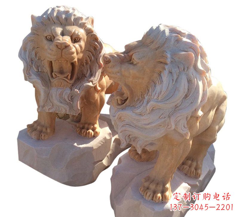 桂林晚霞红欧式西洋狮子雕塑