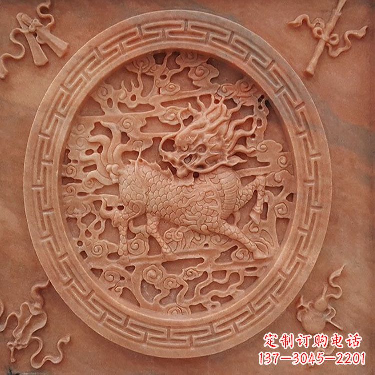 桂林晚霞红麒麟建筑装饰壁画
